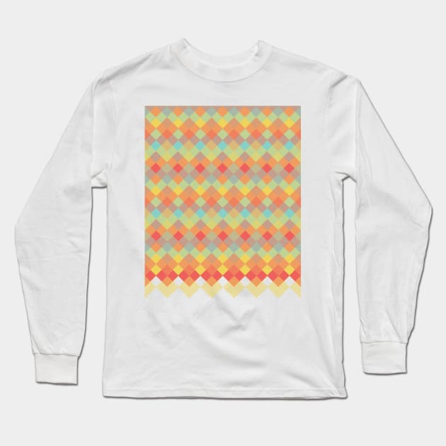 Tri-Colour Geometric Pattern Long Sleeve T-Shirt by tanyadraws